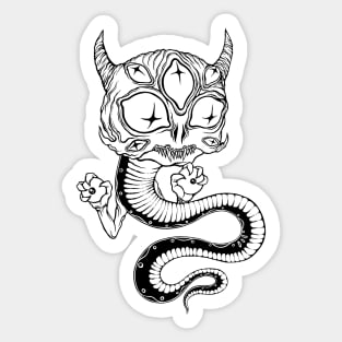 9 Eyes Dragon b/w Sticker